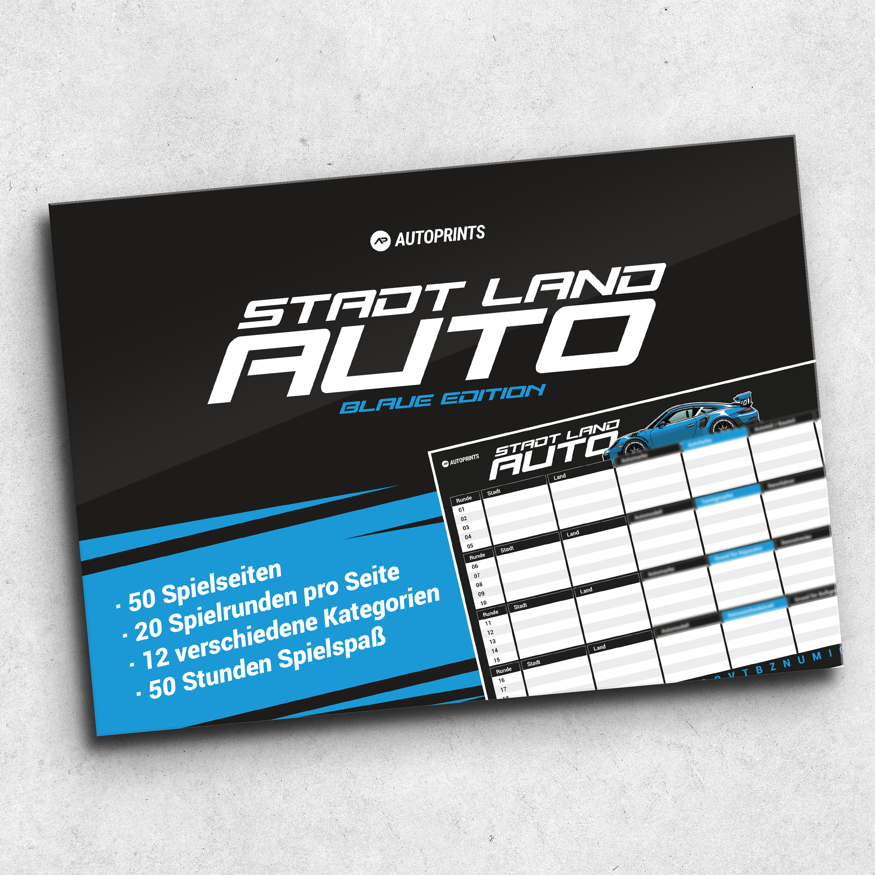 Stadt Land Auto Spielblock 2er Pack