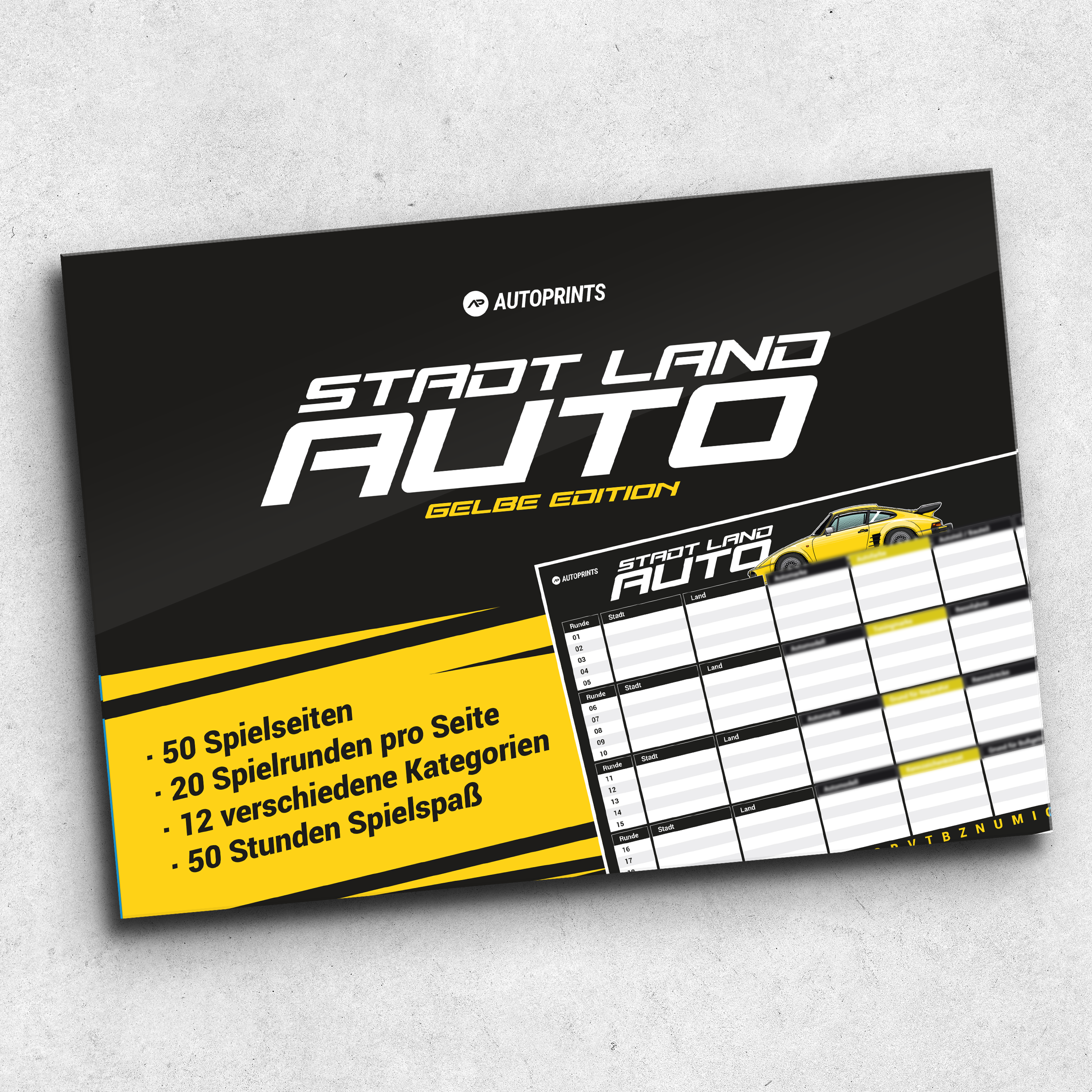 Stadt Land Auto Spielblock 2er Pack